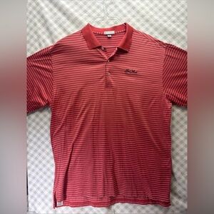 Peter Millar Sea Island Golf Polo Shirt Mens XL Red White Striped